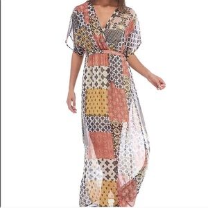 Love Fire boho patchwork maxi dress